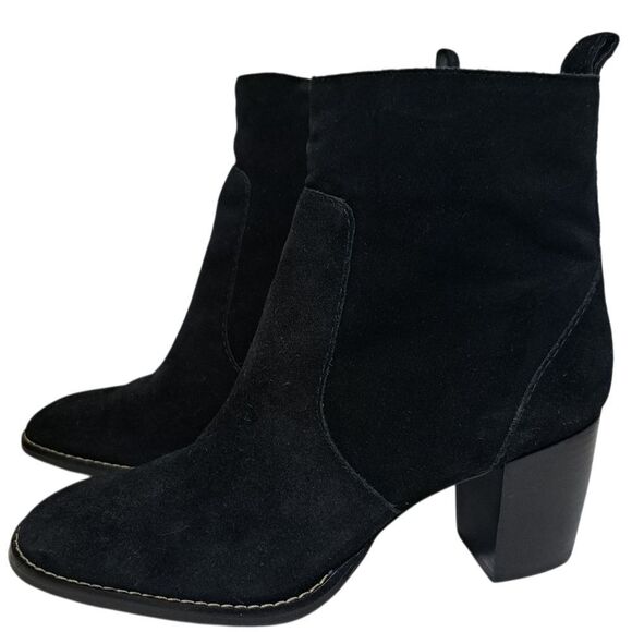 Bernardo Norwich Leather Suede Western Goth Ankle Boots Black Size 7 - Picture 5 of 13